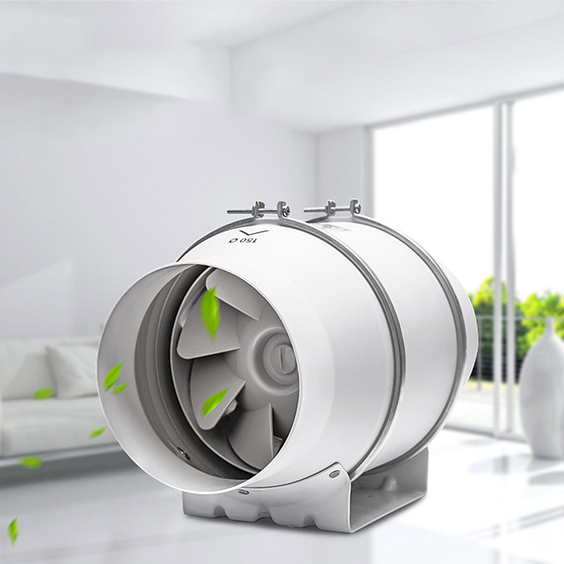 Home Bathroom Vent Fans - 2026年製 6インチ インラインダクトファン エアベンチレーター 排気ファン 混合流インラインファン
