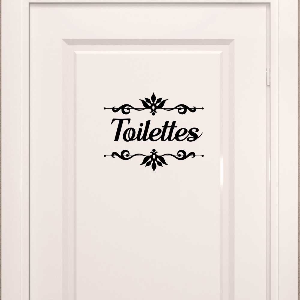 Home Bathroom Floor Tiles - トイレ,バスルーム,トイレ用のフランスのトイレビニールステッカー,防水