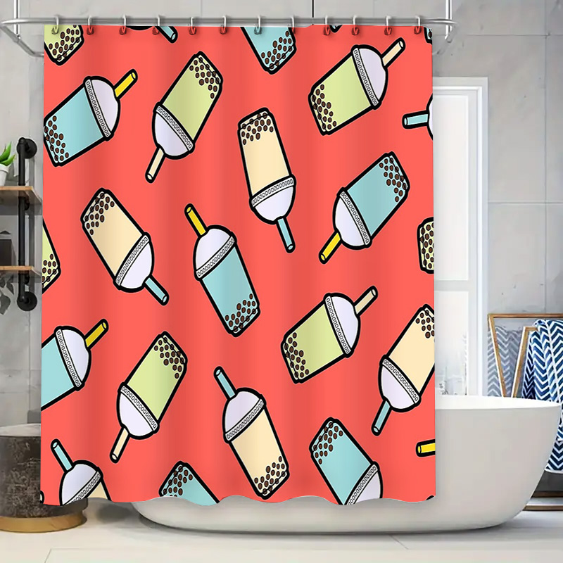 Home Bathroom Ideas - ユニークなバブルティーシャワーカーテンかわいいボバティー装飾バスルームモダンなデザイントレンディな家の装飾ギフトアイデア美的な部屋の装飾