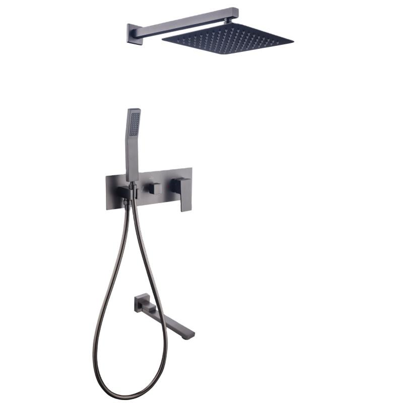 Shower Head Rain - 高級ブラッシュドゴールド銅製天井取り付け真鍮製バスルームレインオーバーヘッドサーモスタットシャワーヘッド