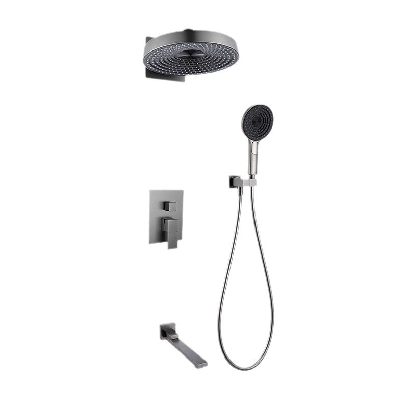 Shower Head Rain - 高級壁埋め込み式シャワーセット多機能レインジェットスプレー磨き上げ真鍮製高級シャワーヘッド温冷浴室用