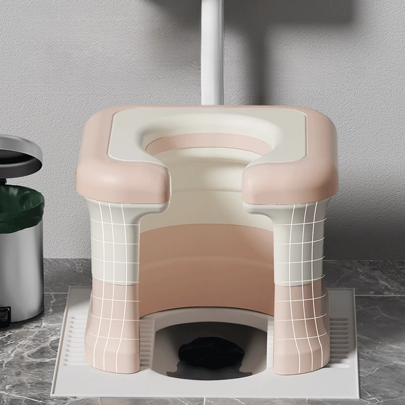 Home Bathroom With Two Toilets - 家庭用ポータブル便器椅子、高さ調節可能なトイレ補助椅子、折りたたみ式バスルームステップスツール、しゃがみサポートシートフレーム