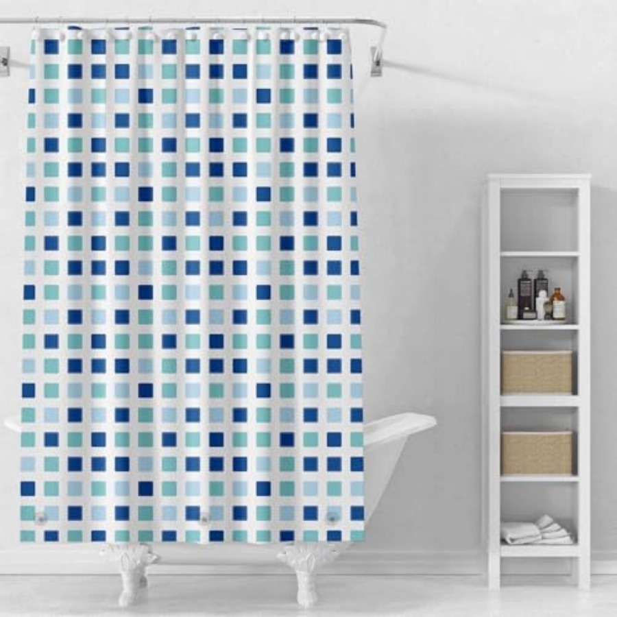 Shower Curtain Liner - シャワーカーテンライナー、4G PEVAシャワーライナー、プラスチック製PEVA防水シャワーカーテン、72x72インチ、グロメット穴付き、3つのマグネットW付き