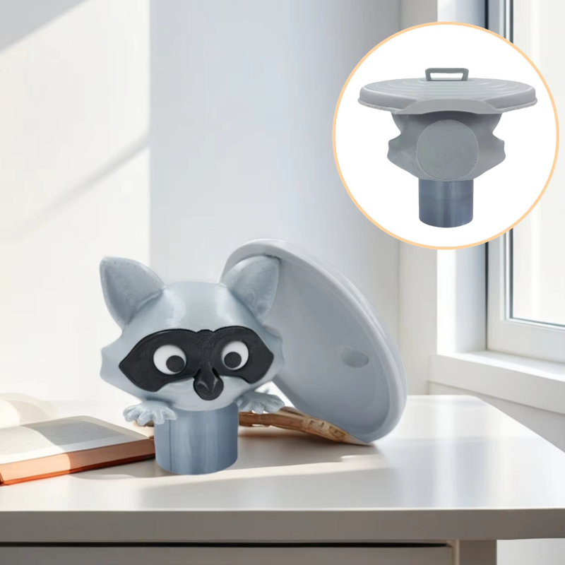 Home Bathroom Ideas - かわいいアライグマのトイレットペーパーホルダー、遊び心のあるバスルーム装飾、ゴミ箱蓋付き、ユニークなギフトアイデア、面白いホームアクセサリー