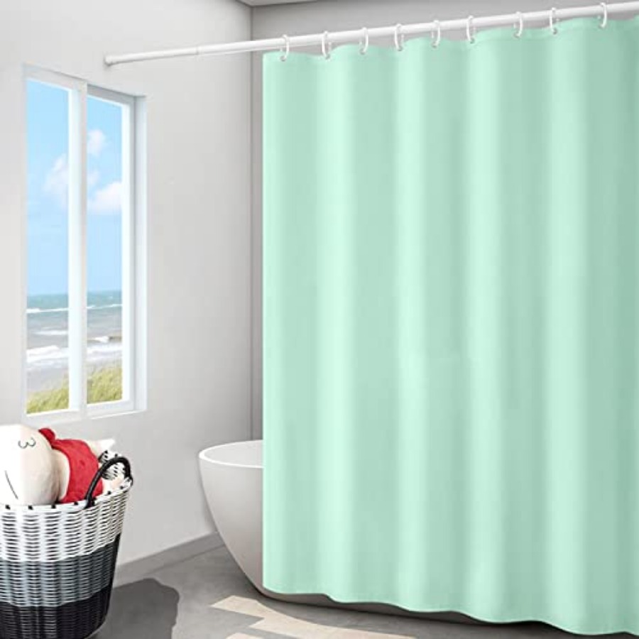 Shower Curtain Liner - 磁石付きファブリックシャワーカーテンライナー、防水ホテル品質、72 x 72インチ、洗濯機で洗えます