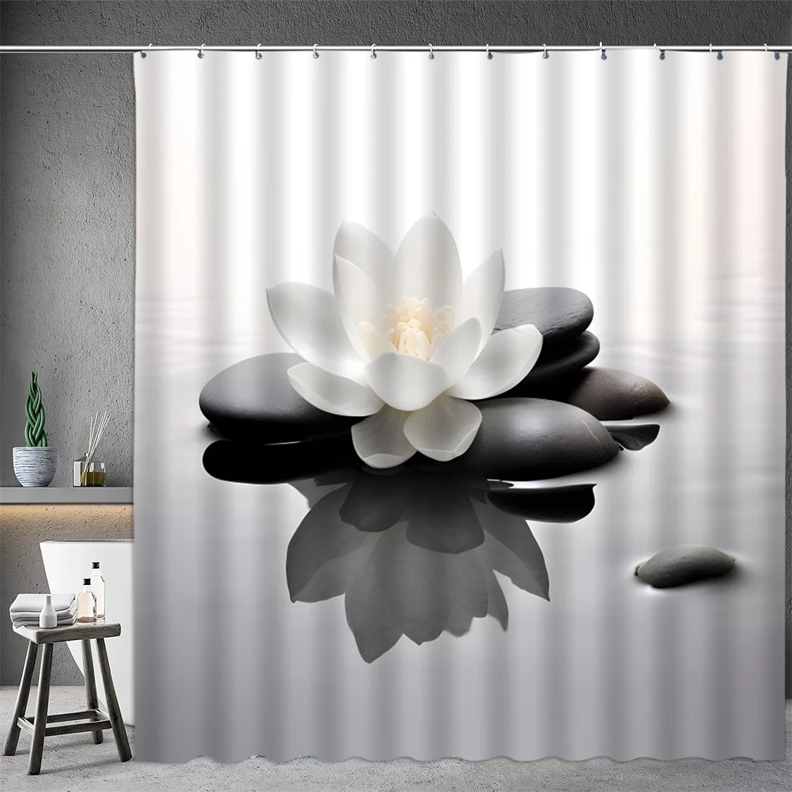 竹生地のシャワーカーテン,アクセサリーセット,蓮の紫色の蘭の - Shower Curtain Liner のレビューと価格