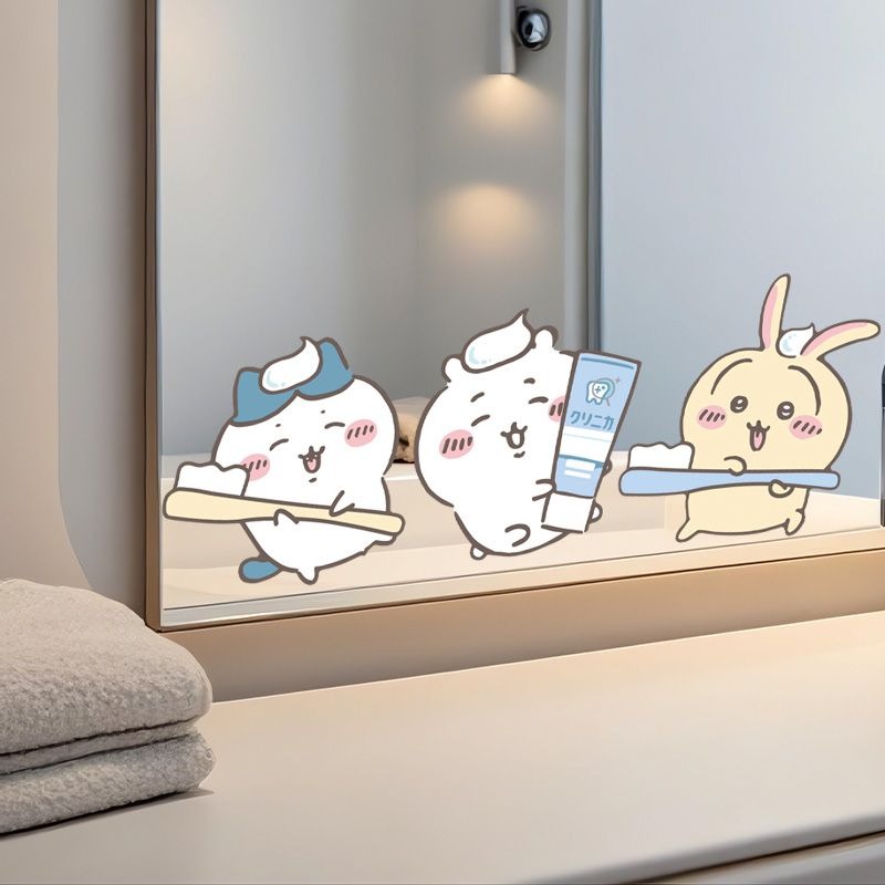 ホットチイカワミラーステッカー強力粘着クリアプリント防水取り - Home Bathroom Supplies のレビューと価格