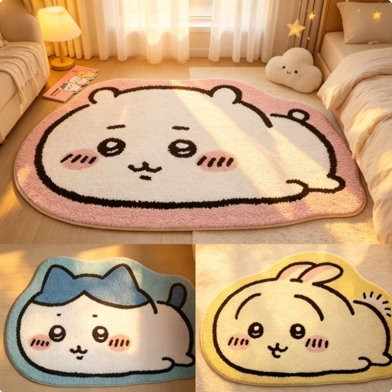 ホットチイカワ漫画ラグアニメハチワレうさぎぬいぐるみフロアマ - Home Bathroom Supplies のレビューと価格