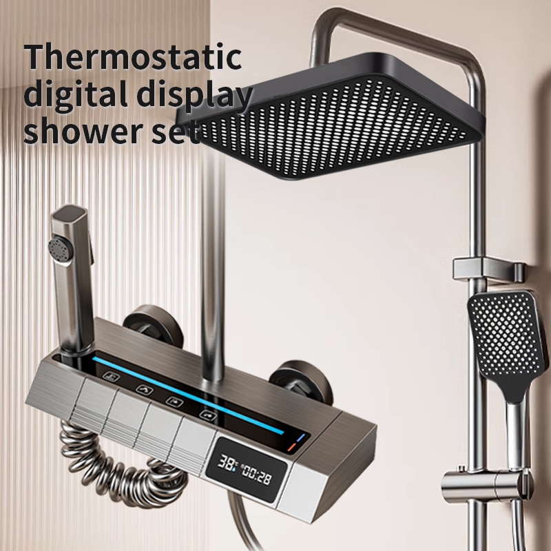 家庭用バスルーム用恒温デジタルピアノシャワーヘッドセット、グ - Home Bathroom のレビューと価格