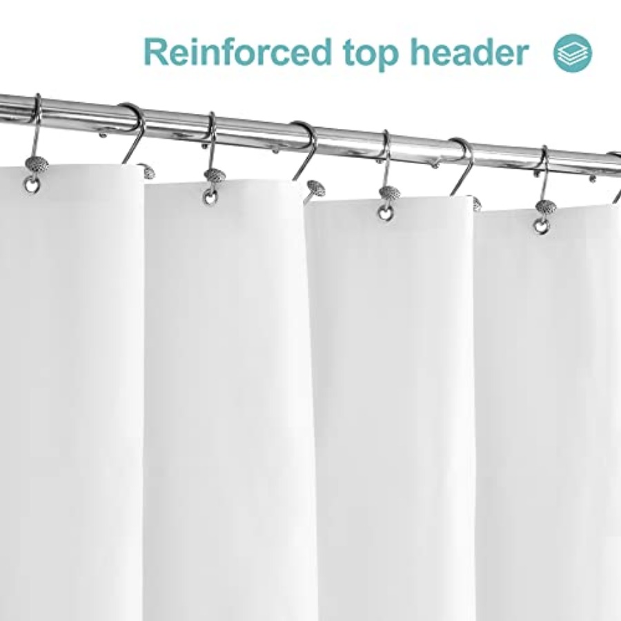 白いシャワーカーテンライナー（マグネット3個付き）、72x7 - Shower Curtain Liner のレビューと価格
