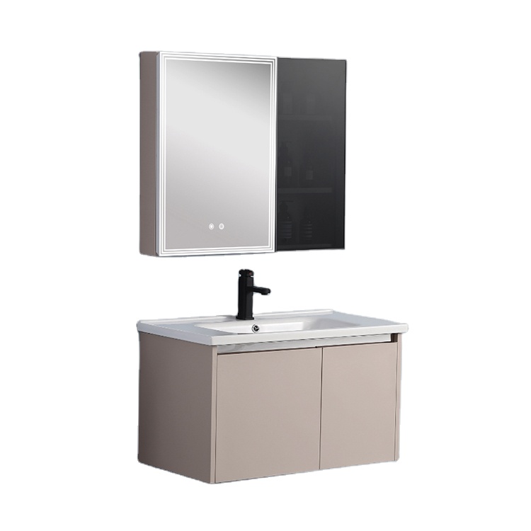 バスルームキャビネットモダンホワイトステンレススチールセラミ - Home Living Bathroom Vanity のレビューと価格
