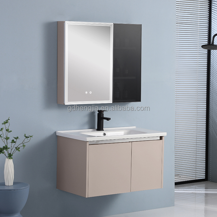 バスルームキャビネットモダンホワイトステンレススチールセラミ - Home Living Bathroom Vanity のレビューと価格