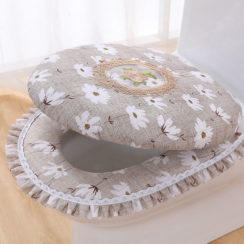 便座カバー,2ピースセット,特大コート,タッチパッド,花柄, - Home Bathroom With Two Toilets のレビューと価格