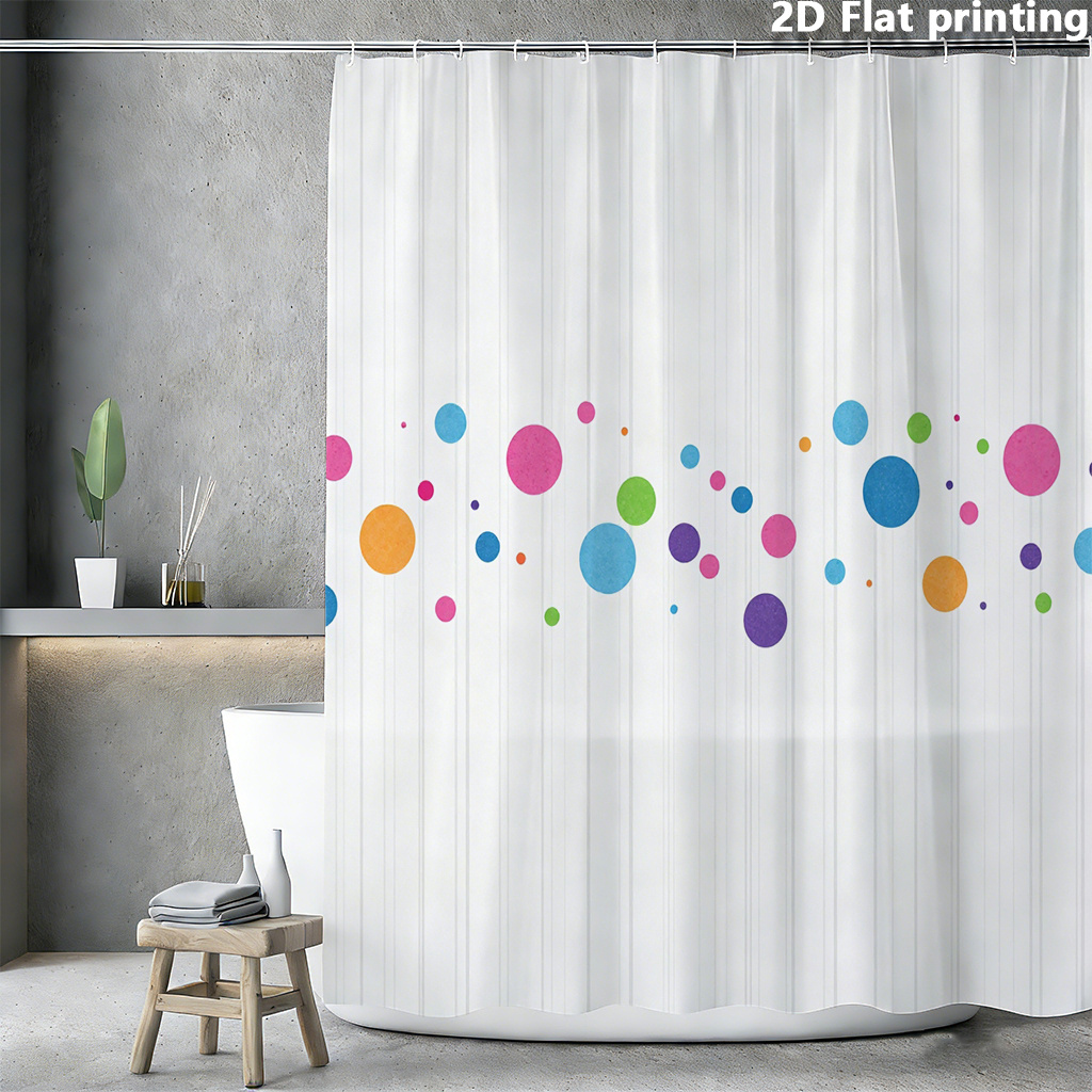 2Dフラット、1qc 2Dフラット印刷カーテンシャワー、白い - Shower Curtain Liner のレビューと価格