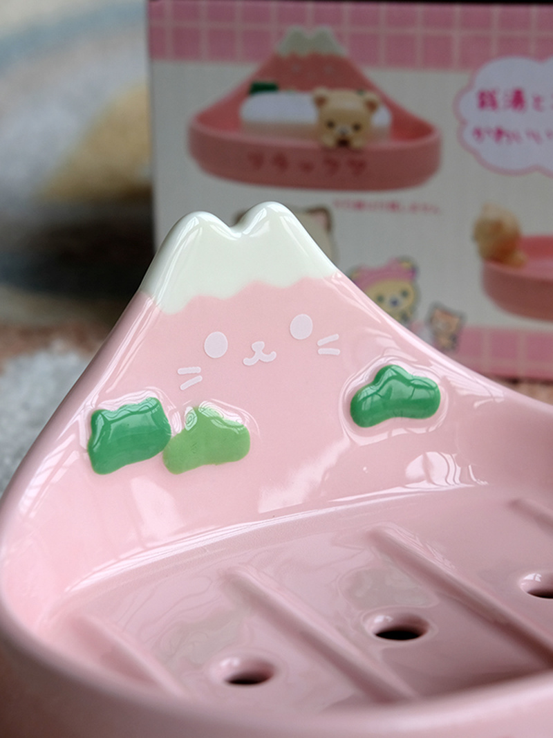 かわいいセラミック3D漫画リラックマ富士山ソープディッシュ収 - Home Goods Bathroom Vanity のレビューと価格