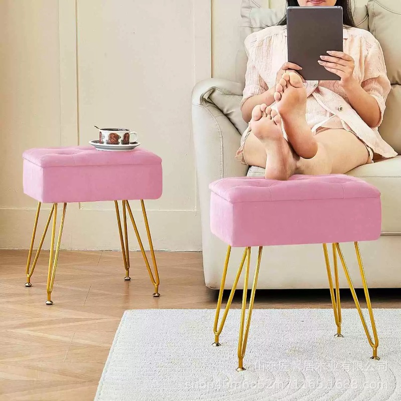 モダンなソフトバニティスツールオットマン収納付き高級レザーチ - Home Living Bathroom Vanity のレビューと価格