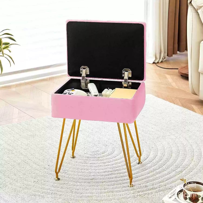 モダンなソフトバニティスツールオットマン収納付き高級レザーチ - Home Living Bathroom Vanity のレビューと価格