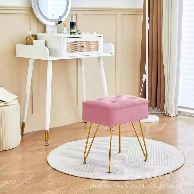 モダンなソフトバニティスツールオットマン収納付き高級レザーチ - Home Living Bathroom Vanity のレビューと価格