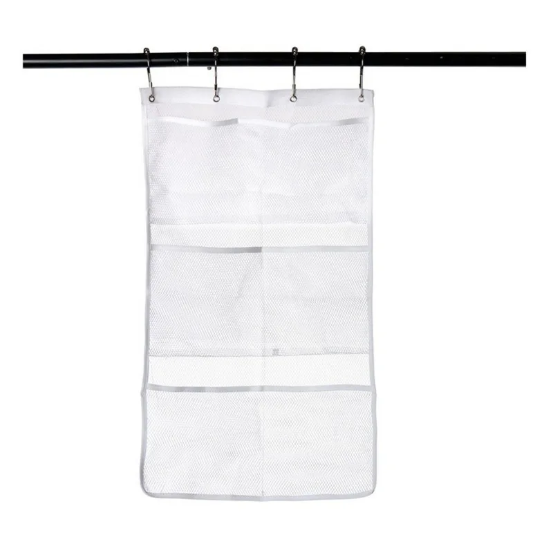 1セット6パック入り速乾メッシュポケット付き布製ハンギングキ - Shower Curtain Liner のレビューと価格