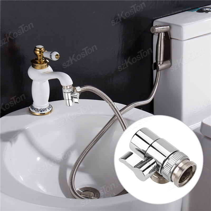 家庭用キッチン水栓ノズル 1 で 2 アウト蛇口アダプターシ - Home Bathroom With Two Toilets のレビューと価格