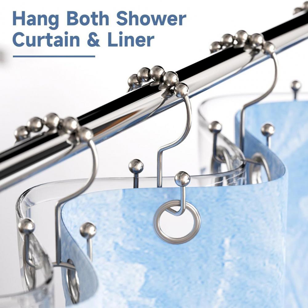 12個入りメタルシャワーカーテンリング、メタルシャワーカーテ - Shower Curtain Liner のレビューと価格