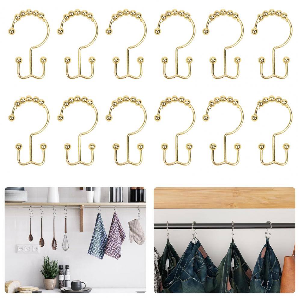 12個入りメタルシャワーカーテンリング、メタルシャワーカーテ - Shower Curtain Liner のレビューと価格
