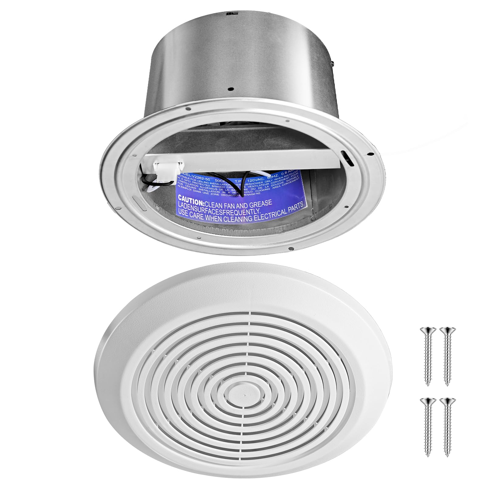 V2262-50 7インチ浴室排気ファン 50 CFM 静音 - Home Bathroom Vent Fans のレビューと価格