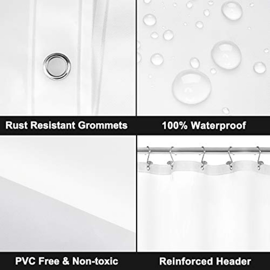 フロスト加工シャワーカーテンライナー - プレミアムPEVA - Shower Curtain Liner のレビューと価格