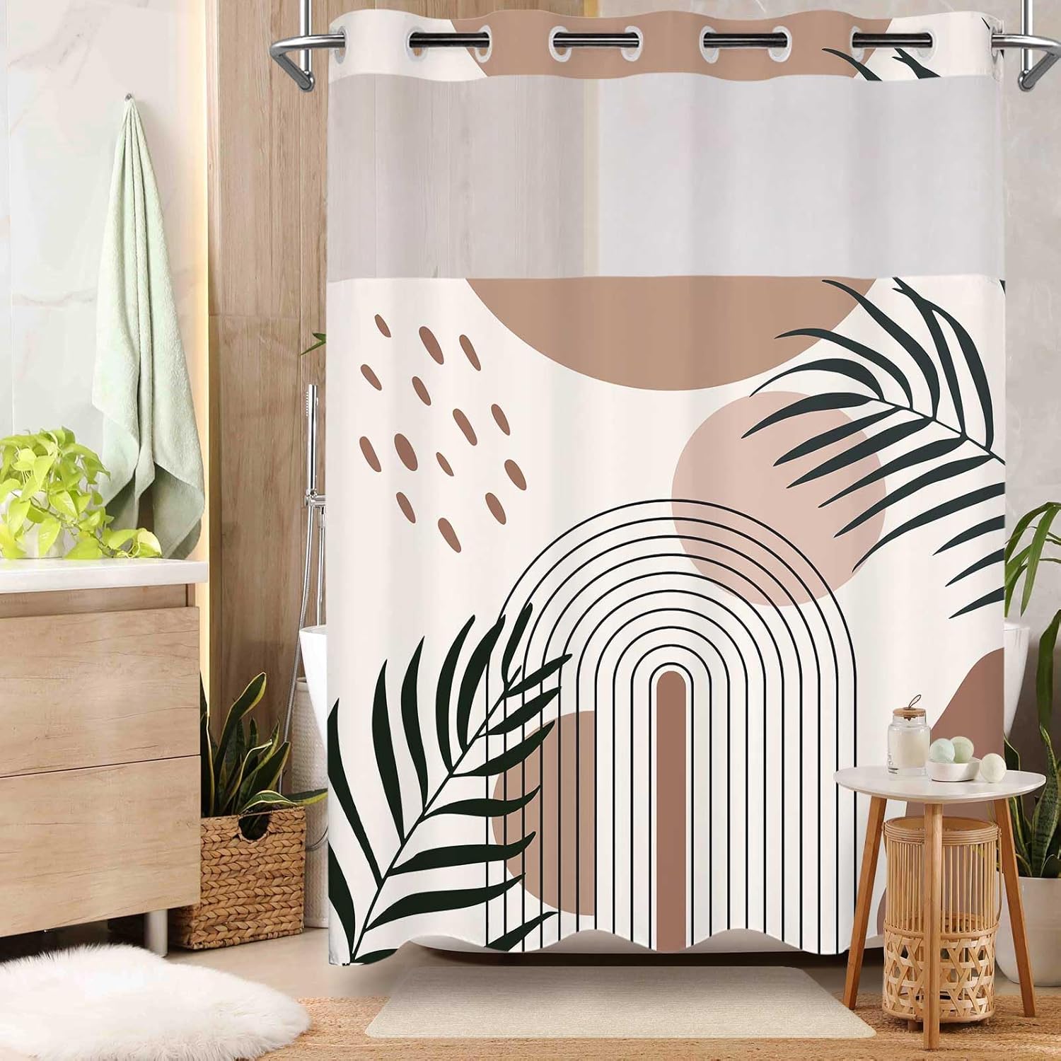 フックなしシャワーカーテン スナップインライナーとライナーセ - Shower Curtain Liner のレビューと価格