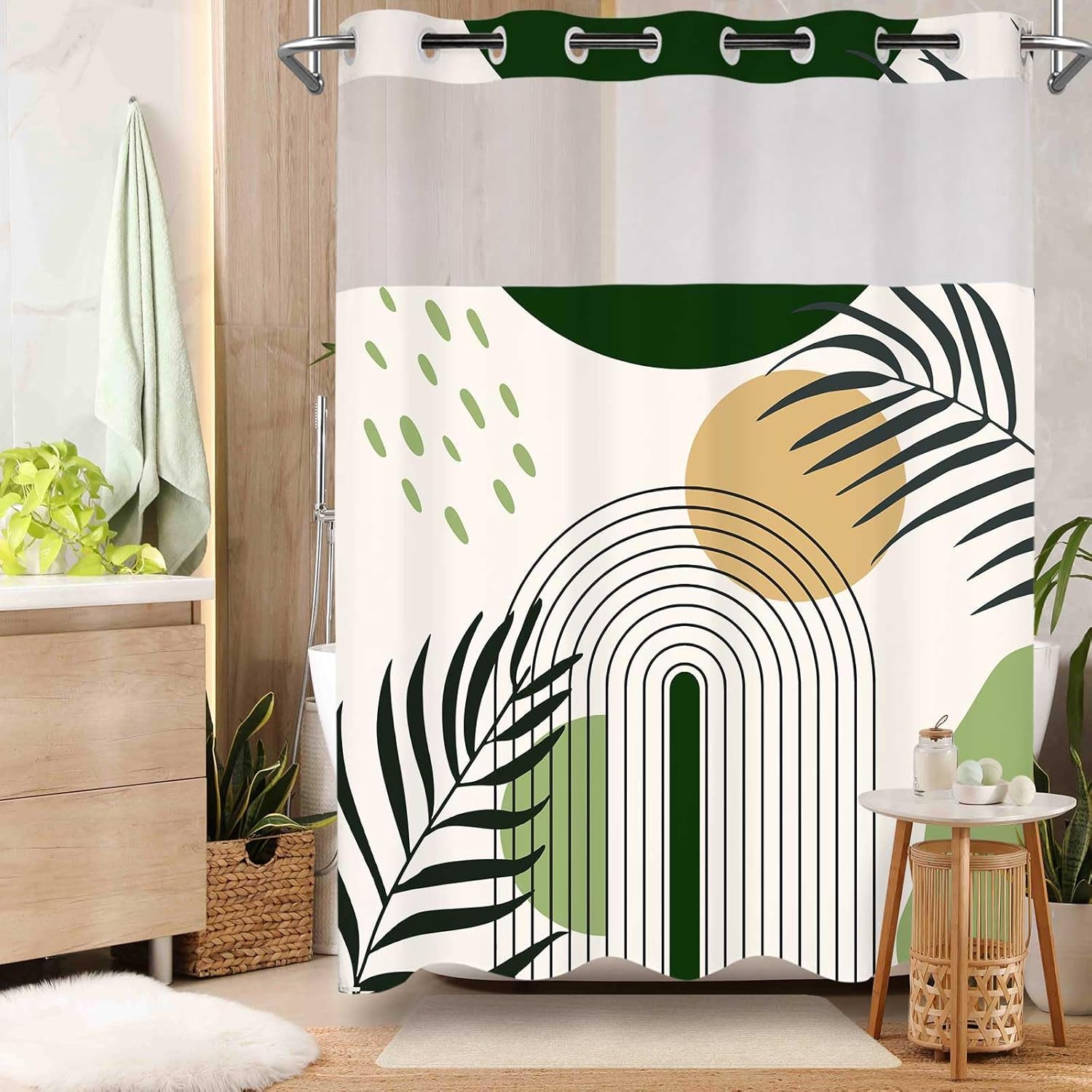 フックなしシャワーカーテン スナップインライナーとライナーセ - Shower Curtain Liner のレビューと価格