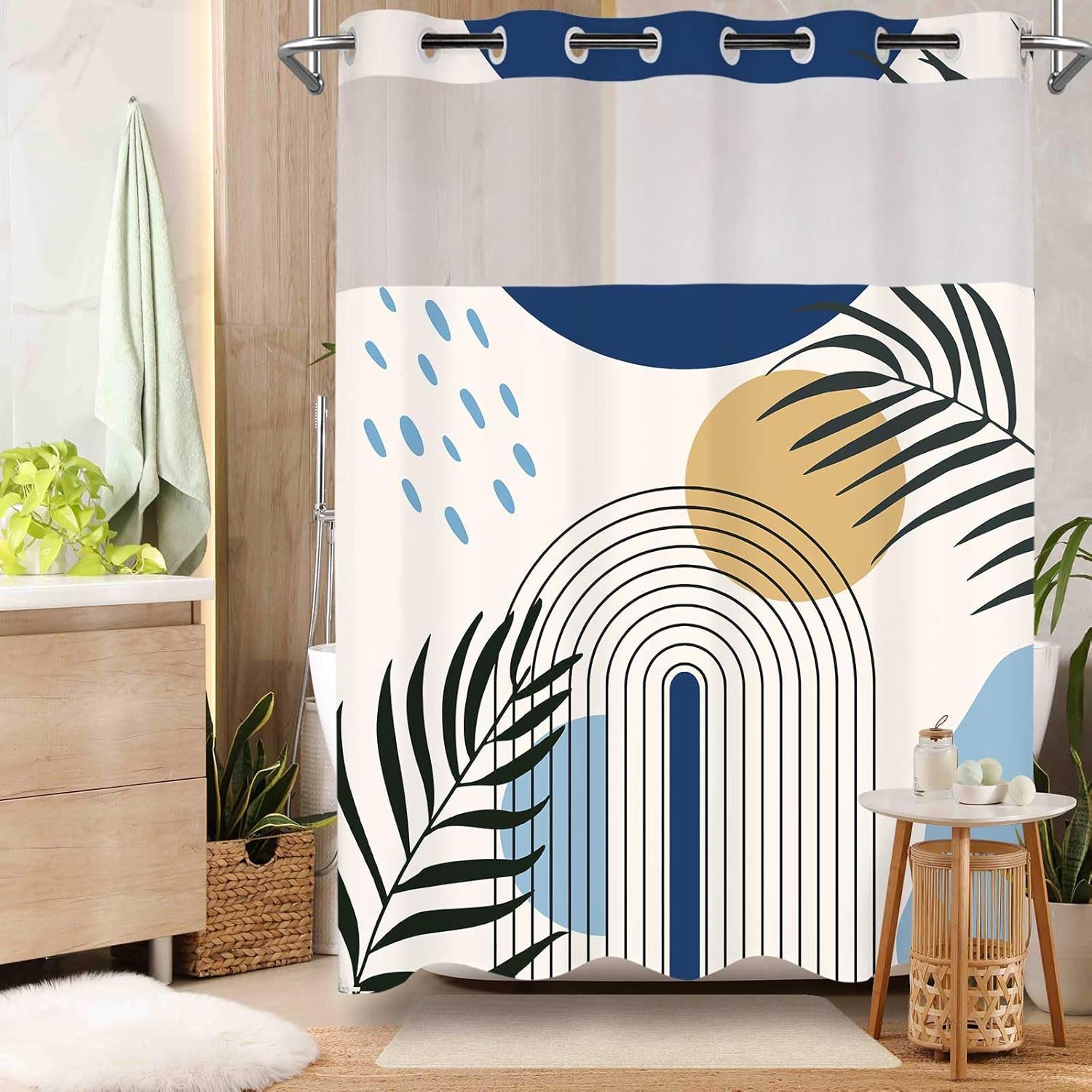 フックなしシャワーカーテン スナップインライナーとライナーセ - Shower Curtain Liner のレビューと価格