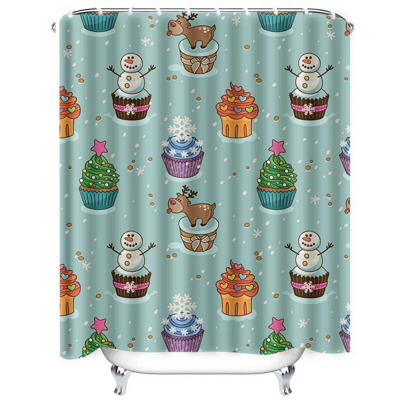 TU チャーミングなクリスマスシャワーカーテン お祝いホリデ - Home Bathroom Ideas のレビューと価格