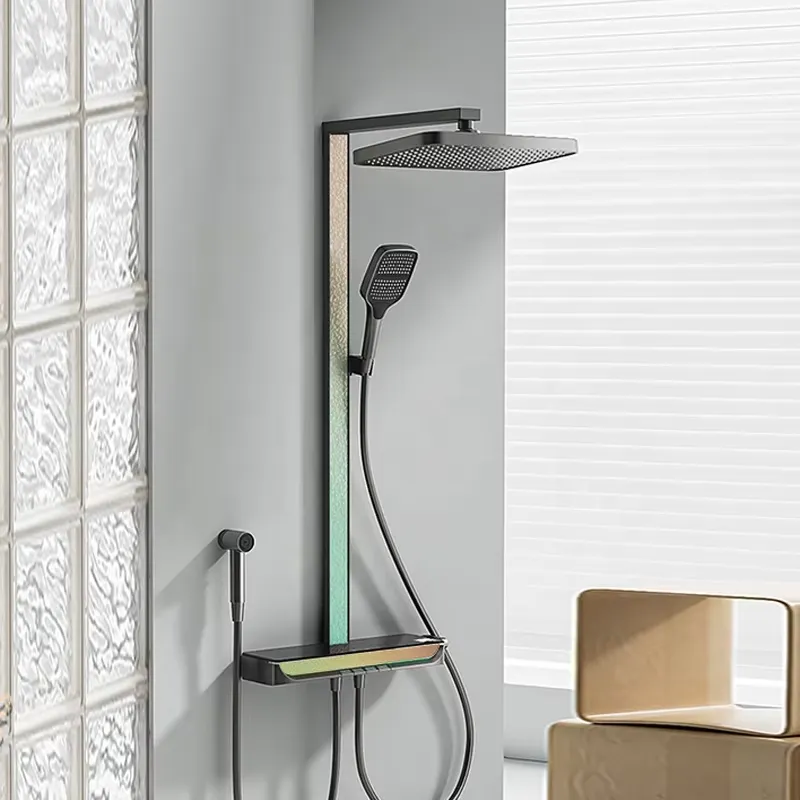 真鍮製デジタル滝シャワーセット壁掛けレインピアノスマートマッ - Home Bathroom のレビューと価格