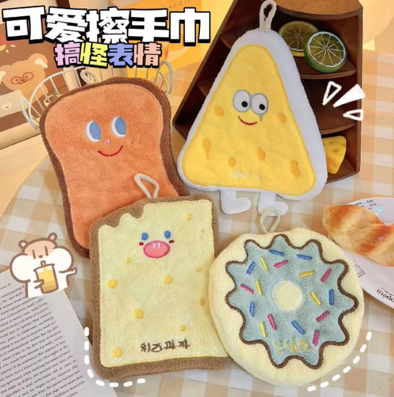 韓国風のかわいい漫画柄装飾ハンギングハンドタオル、厚手のコー - Home Bathroom Supplies のレビューと価格