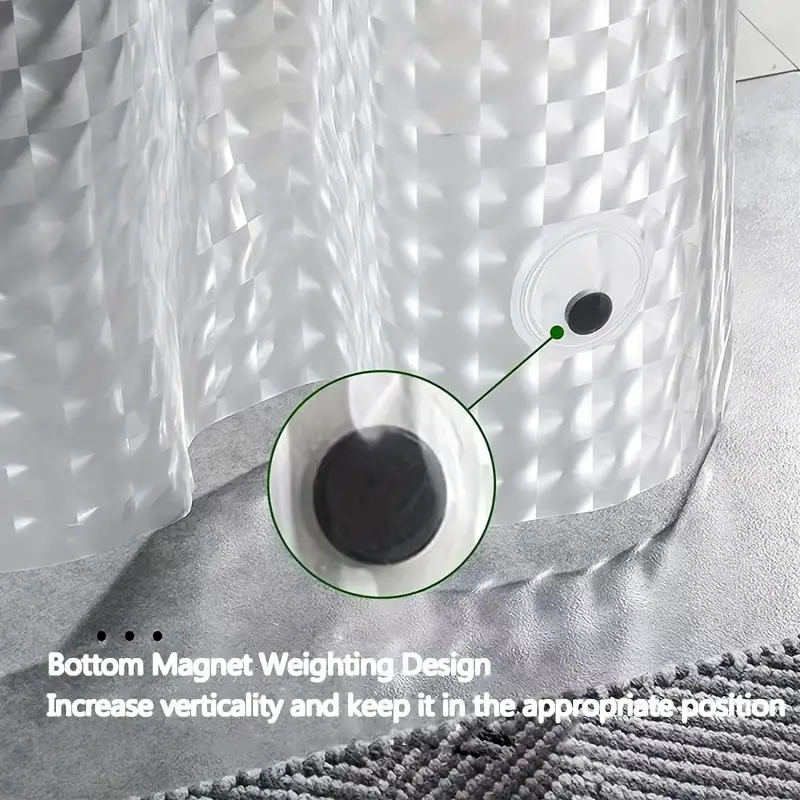 1枚入り 防水クリアクリスタルシャワーカーテンライナー 底面 - Shower Curtain Liner のレビューと価格