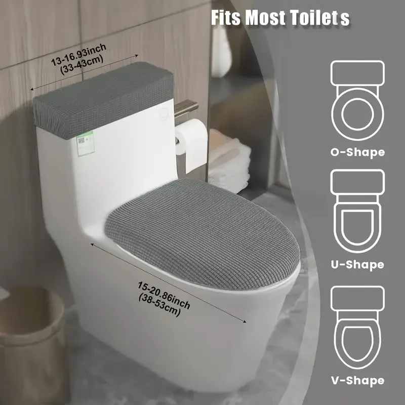 2 ピース/セットストレッチトイレ蓋カバーとトイレタンクカバ - Home Bathroom With Two Toilets のレビューと価格
