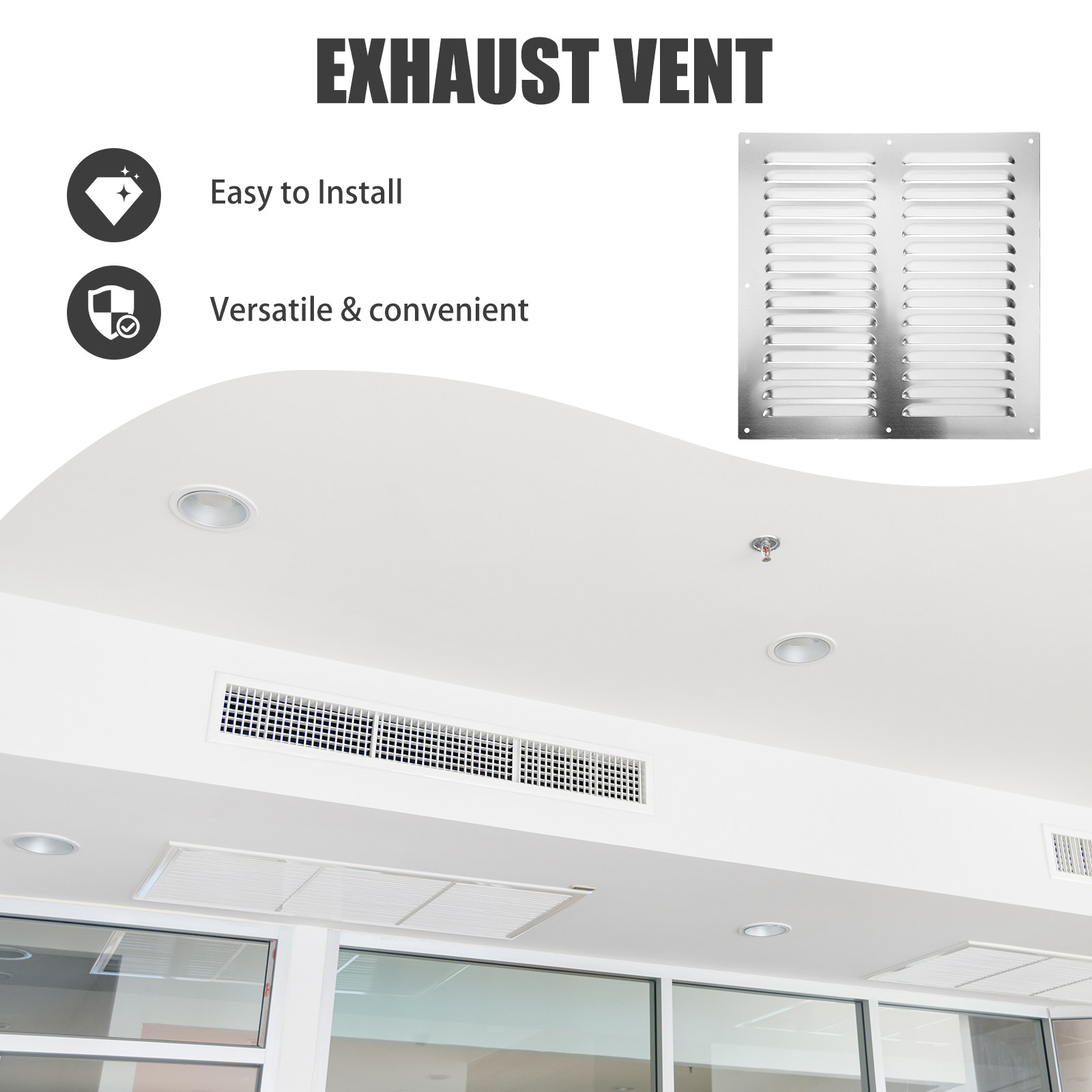 高耐久性ステンレス製ルーバーベントカバー、排気ファン換気グリ - Home Bathroom Vent Fans のレビューと価格