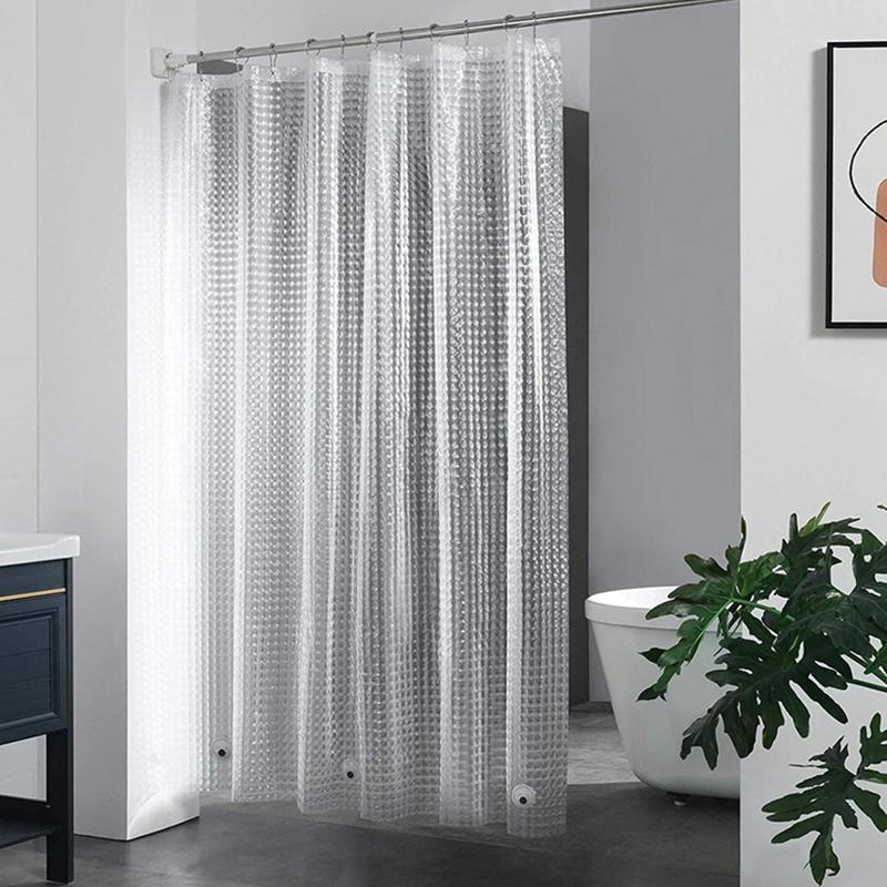 PEVA 砂利シャワーカーテン透明裏地防水浴槽入浴カバー砂利 - Shower Curtain Liner のレビューと価格