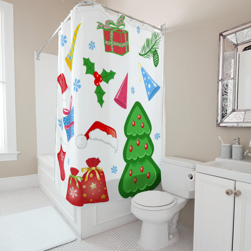 TU シャワーカーテン クリスマス フォレスト 鹿柄 防水  - Home Bathroom Ideas のレビューと価格