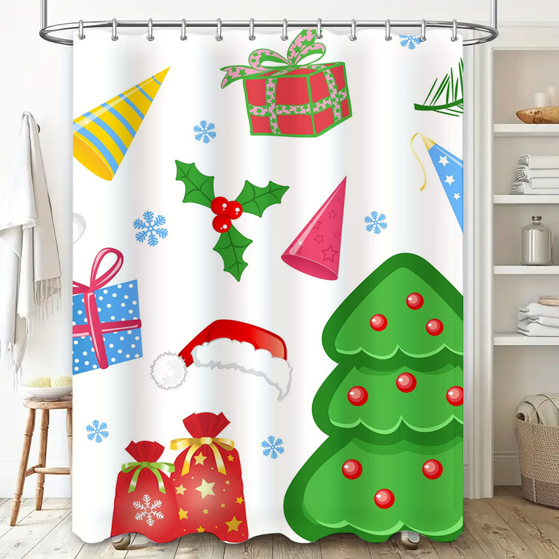 TU シャワーカーテン クリスマス フォレスト 鹿柄 防水  - Home Bathroom Ideas のレビューと価格