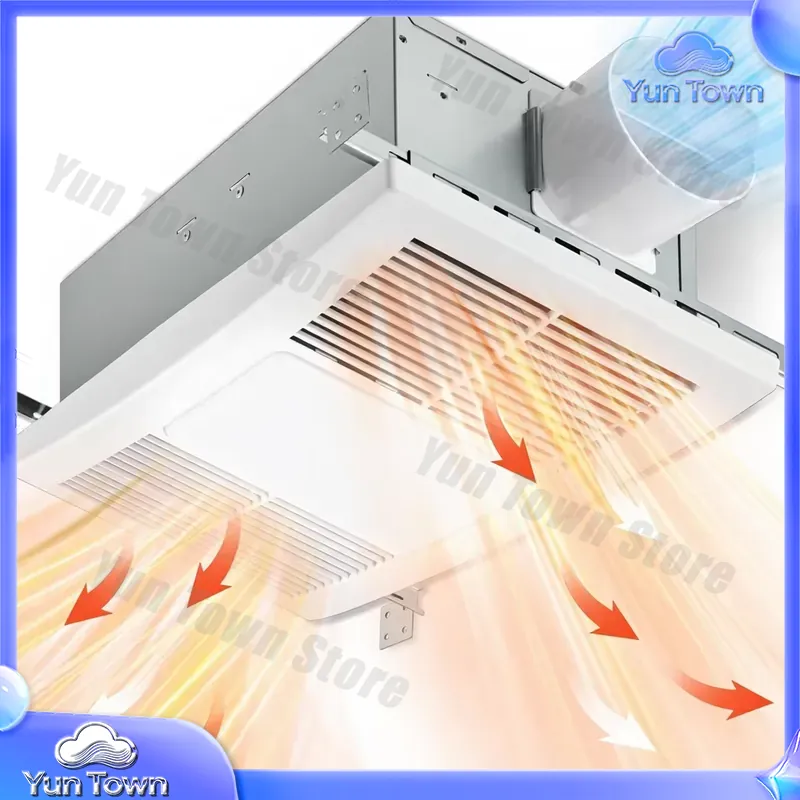 浴室換気扇 ヒーターとLEDライト付き 1300W 110  - Home Bathroom Vent Fans のレビューと価格