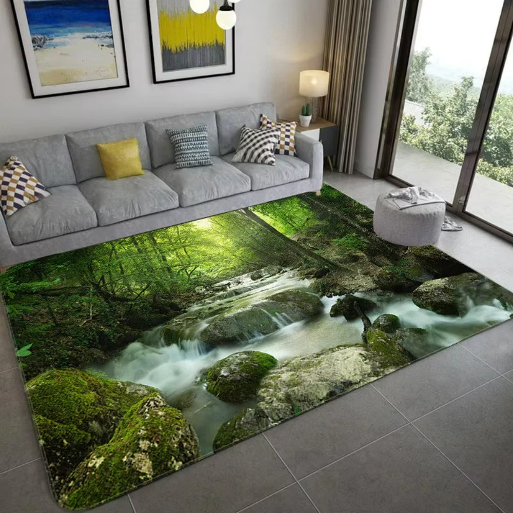 自然をイメージした3D風景カーペット、リビングルーム、寝室、 - Home Bathroom Ideas のレビューと価格
