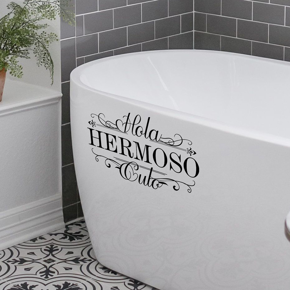 スペイン語の面白い「Hola Heromoso」トイレウォー - Home Bathroom Floor Tiles のレビューと価格