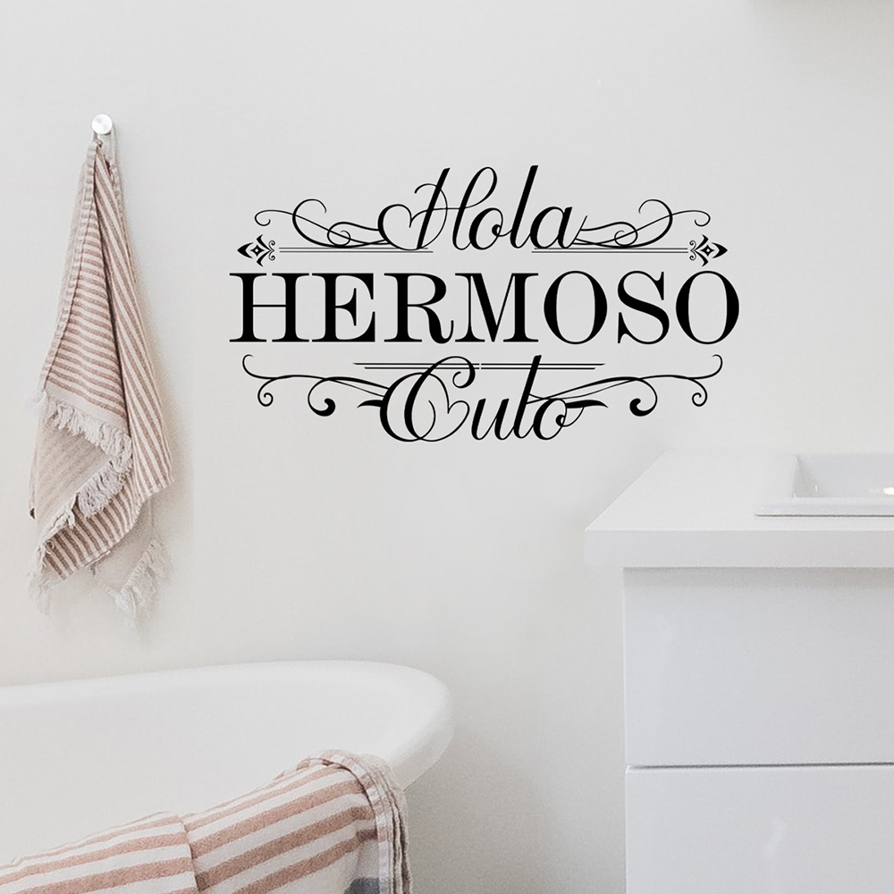 スペイン語の面白い「Hola Heromoso」トイレウォー - Home Bathroom Floor Tiles のレビューと価格