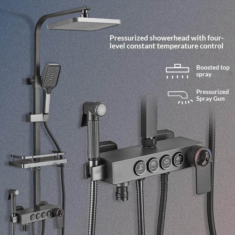 ステンレス鋼シャワーセット抗カルク自己洗浄レインシャワーヘッ - Home Bathroom のレビューと価格