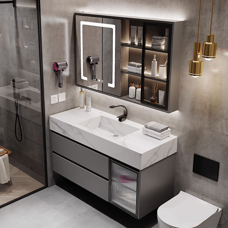 バスルームキャビネット モダンLEDスマートミラー 焼結石製 - Home Living Bathroom Vanity のレビューと価格