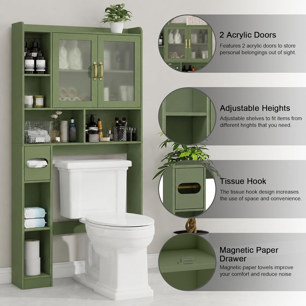 省スペースのアクリル製トイレ上収納キャビネット、家庭用、バス - Home Bathroom のレビューと価格