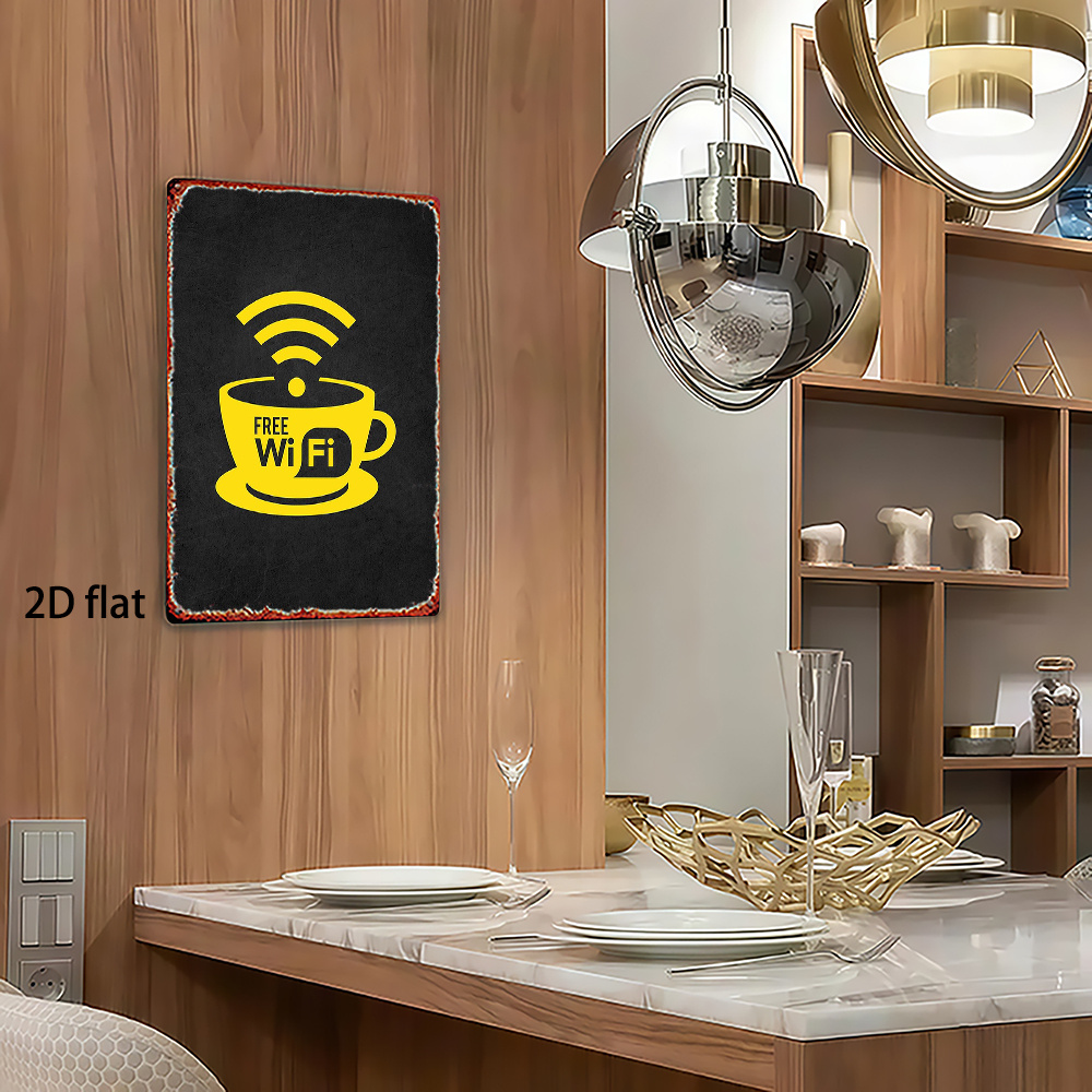 2Dヴィンテージメタルサイン、WiFiゾーンサイン（バスルー - Home Bathroom Ideas のレビューと価格