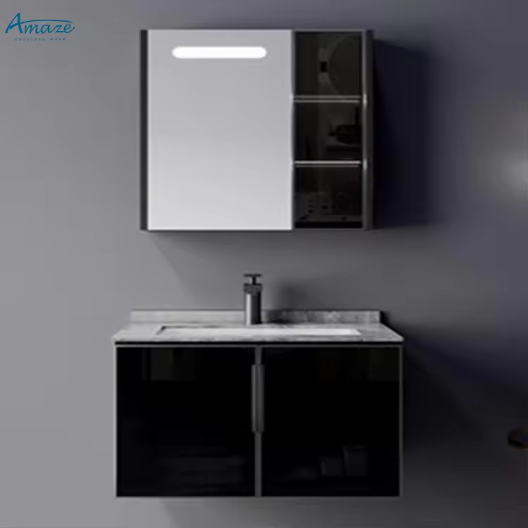 バスルームキャビネットモダンスタイルスマートLEDミラー浴室 - Home Living Bathroom Vanity のレビューと価格