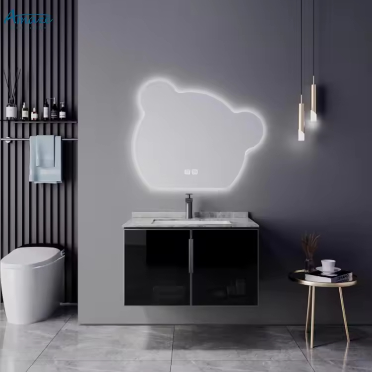 バスルームキャビネットモダンスタイルスマートLEDミラー浴室 - Home Living Bathroom Vanity のレビューと価格